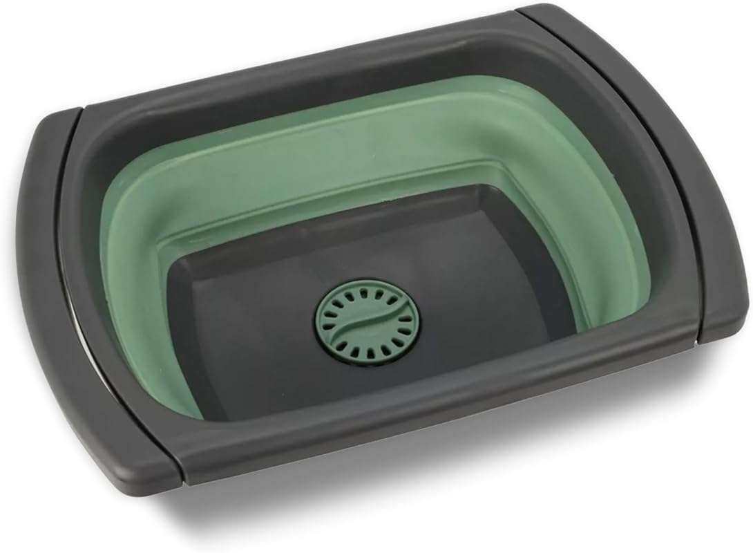 Tool & Tree Foldable Camping Wash Bowl with Drain, Non-Slip Feet & Ext