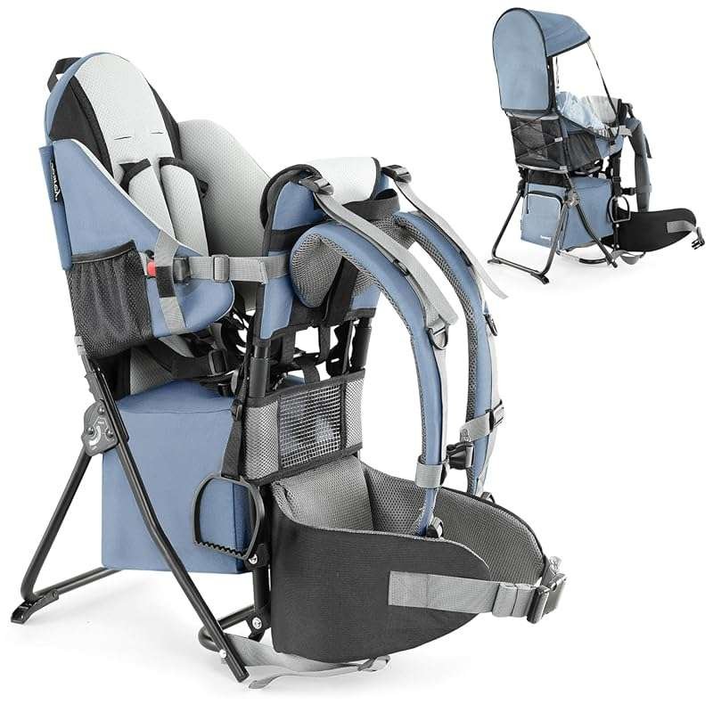 besrey Baby Toddler Hiking Backpack Carrier with 3-Height Seat and Fol