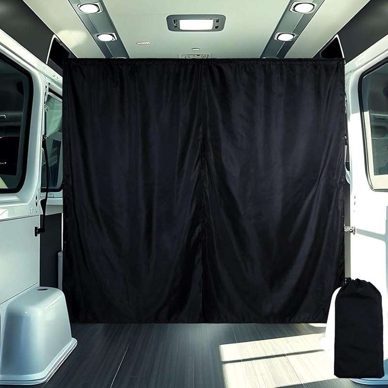 71x63 Inch Van Privacy Curtain - Light Blocking Cab Divider for RV, Tr