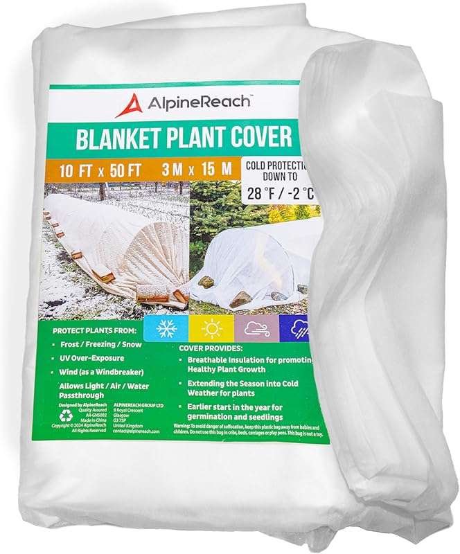 AlpineReach Thick 1.2 oz/yd² Plant Covers Frost & Sun Protection 10 x 