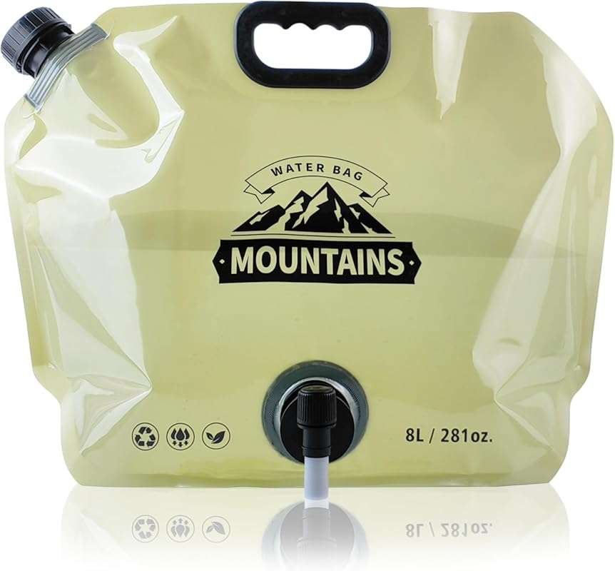 Collapsible Water Jug with Spigot: 2.1 Gallon Portable Pouch for Outdo