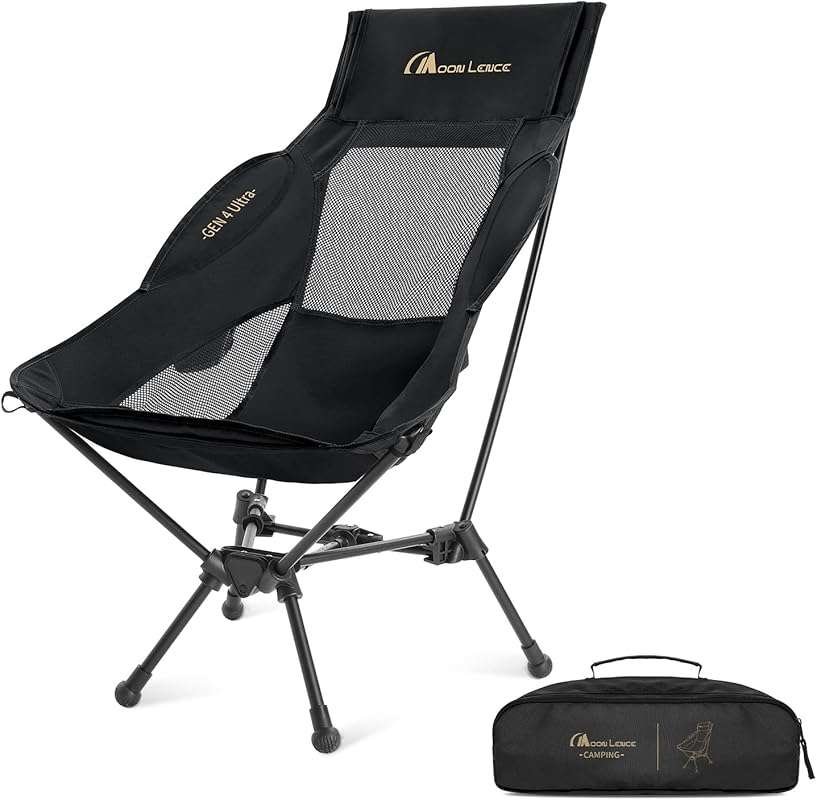 MOON LENCE High Back Folding Camping Chair, 330lbs Portable with Wide 