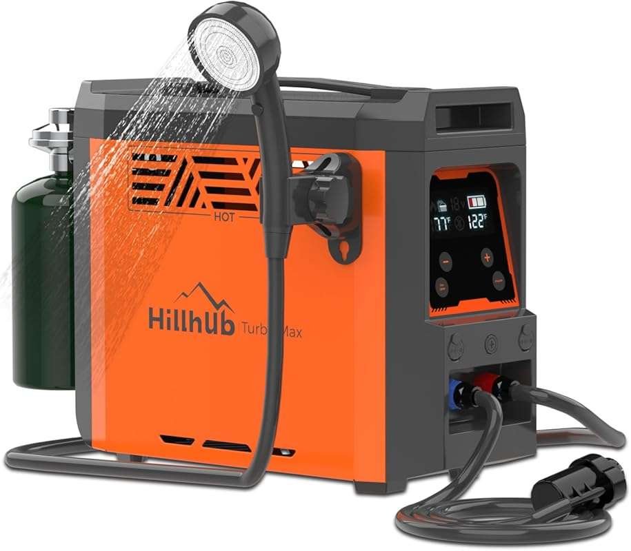 Hillhub Portable Propane Water Heater for Camping, Instant Hot Water H