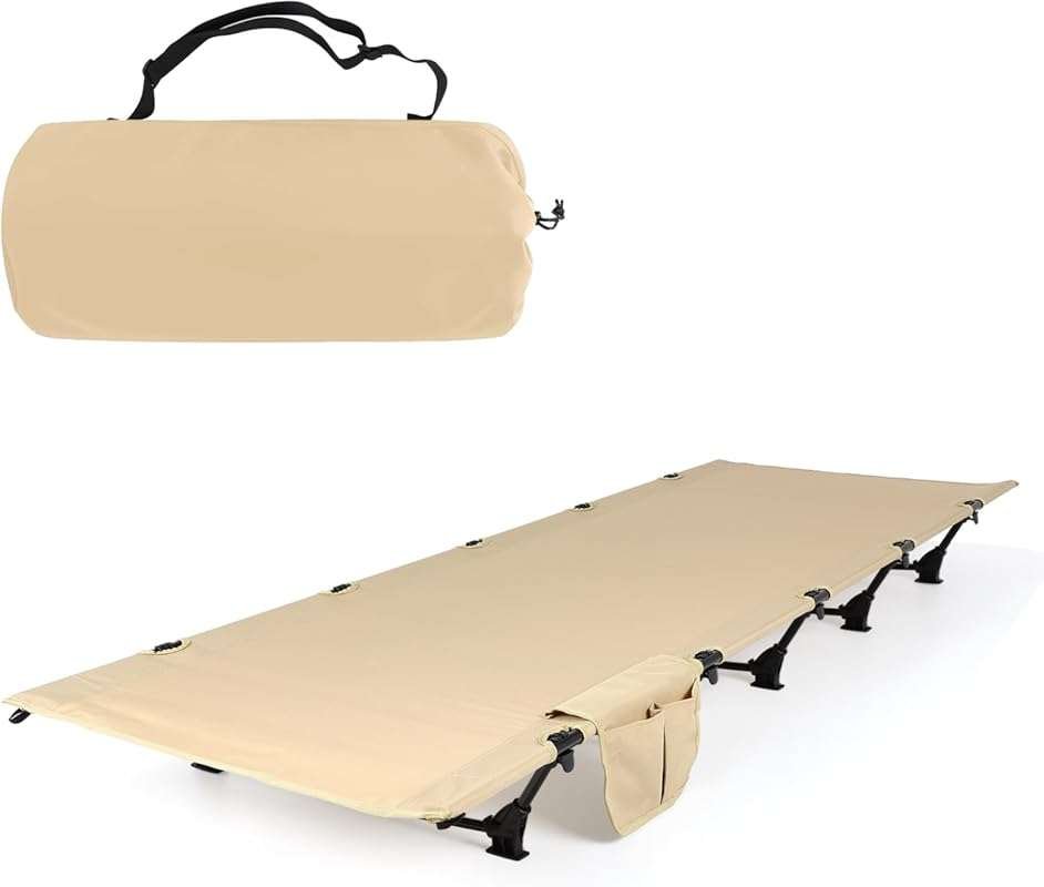FAHKNS Lightweight Camping Cot, Ultralight Portable Folding Bed for Ou