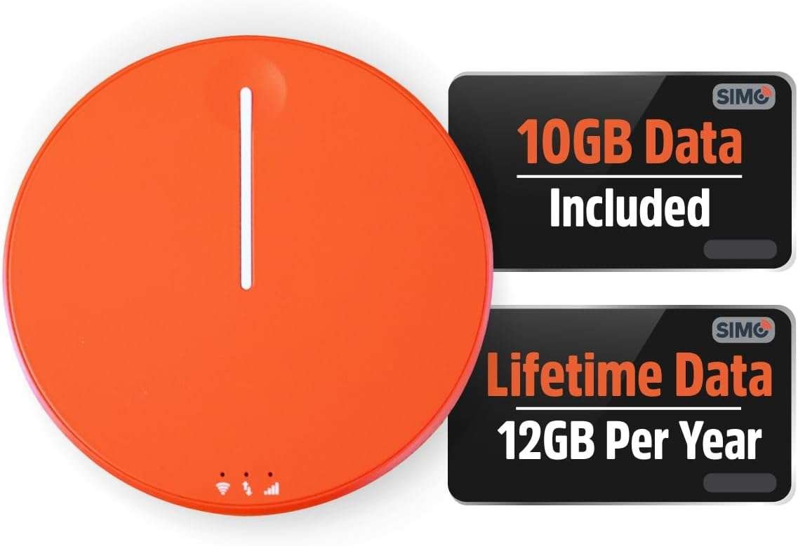 SIMO Solis Hero 4G LTE Hotspot: Lifetime Data, Global Internet, Travel