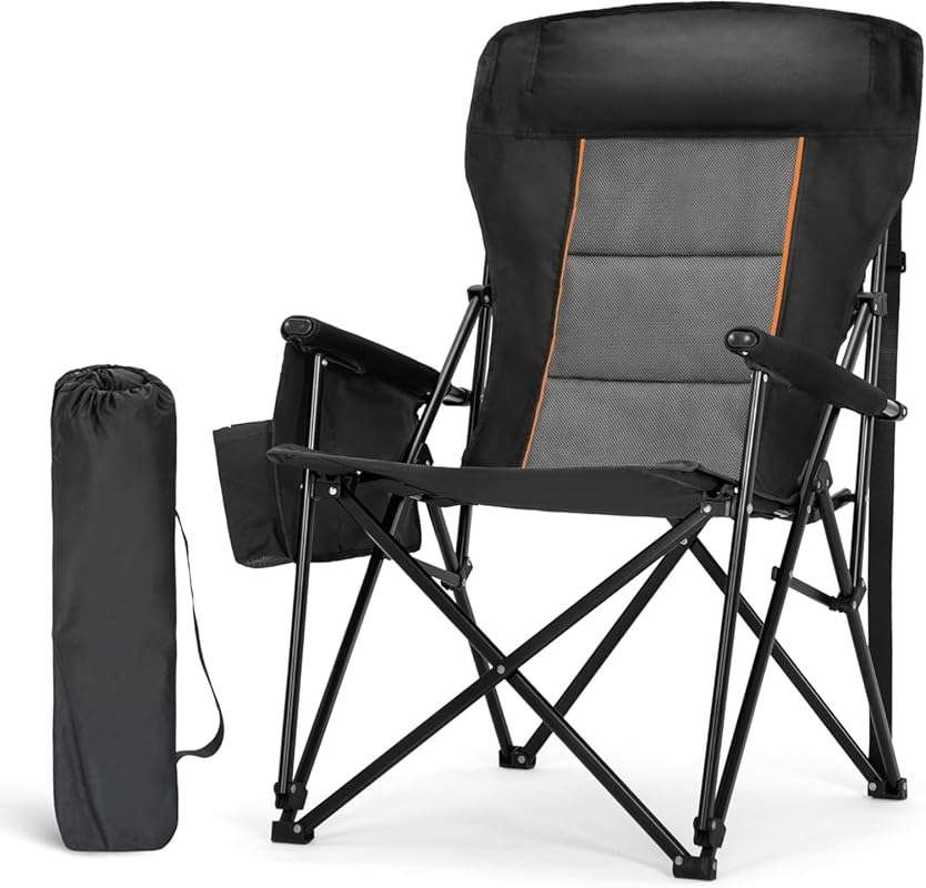 LET'S CAMP Oversized Camping Chairs: High Back, Heavy Duty Lawn Chair