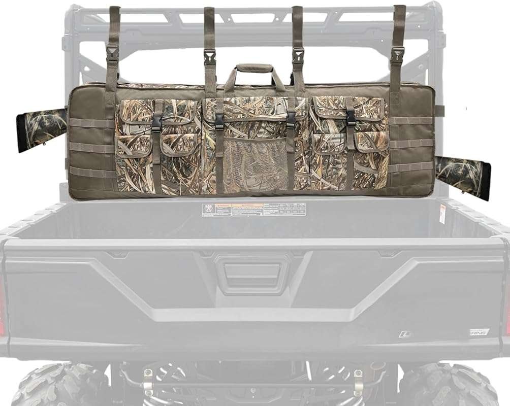 MYDAYS Double Gun Rack for UTV - Gun Carrier and Storage Bag for 2 Gun