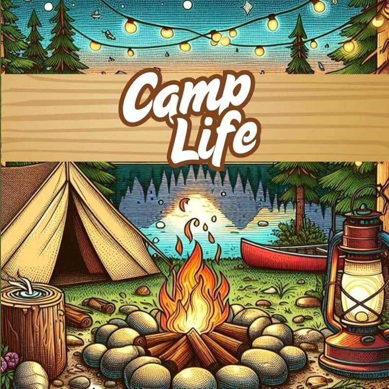 Camp Life: Camping Coloring Book for Adults, Great for Stress Relief a