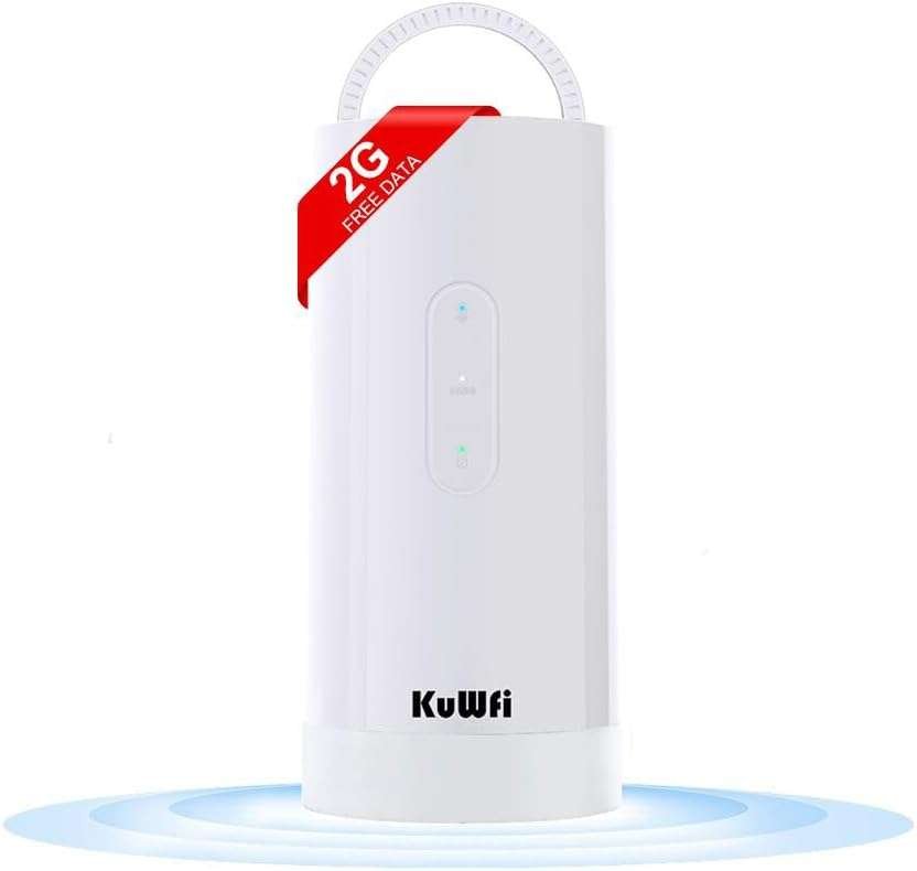 KuWFi Outdoor 4G+ CAT6 Router with 10000mAh Battery and Solar Charging