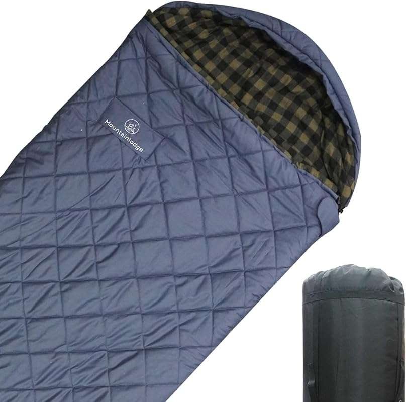 Mountainlodge 100% Cotton Sleeping Bag for Adults, Cold Weather Campin