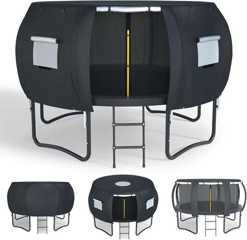 XCZ Waterproof Trampoline Tent Cover for 14ft 8-Bar Round Trampolines 