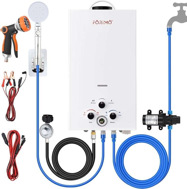 Tankless Water Heater Propane,3.18GPM 12L Outdoor Portable Water Heate