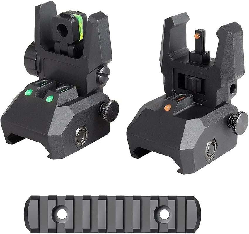 Fiber Optic Flip Up Backup Sights: Front & Rear with Green/Red Fiber O