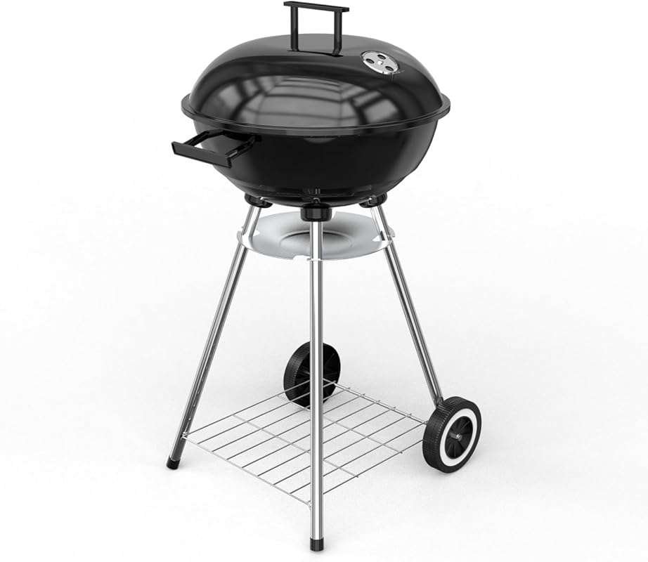18-Inch Heavy Duty Portable Charcoal Kettle BBQ Smoker with Thermomete