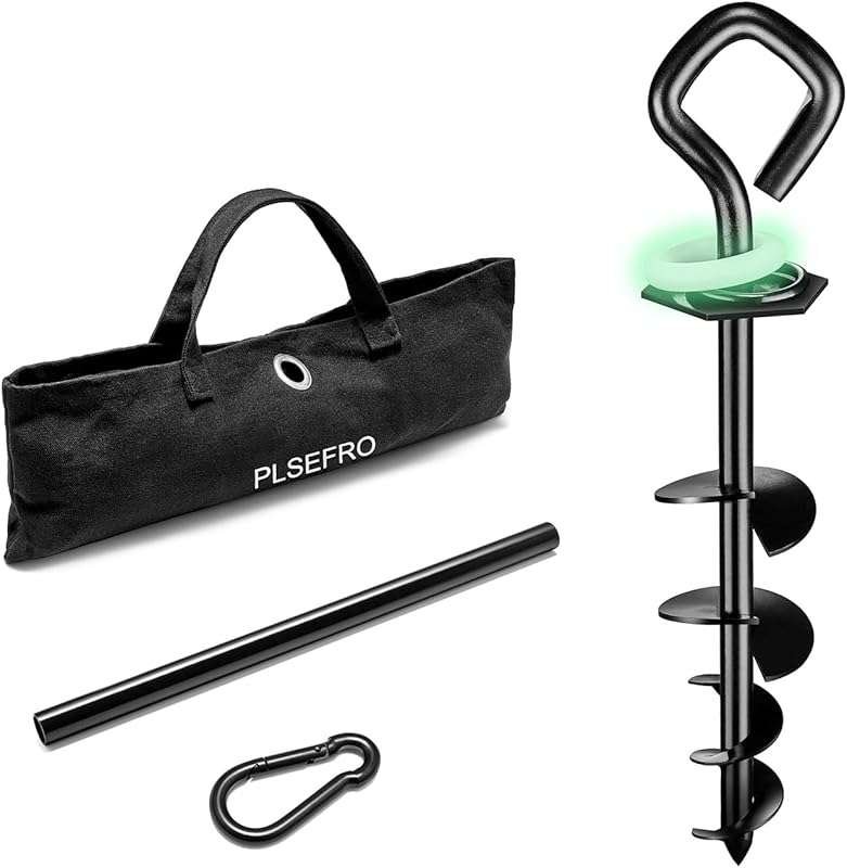 Heavy Duty Glow-in-Dark Dog Tie Out Stake for Large Dogs up to 210 lbs
