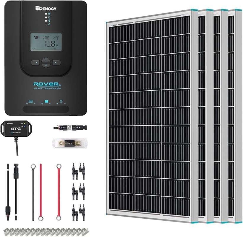 Renogy Premium 400 Watt 12 Volt Solar Panel and Battery Kit for RV and