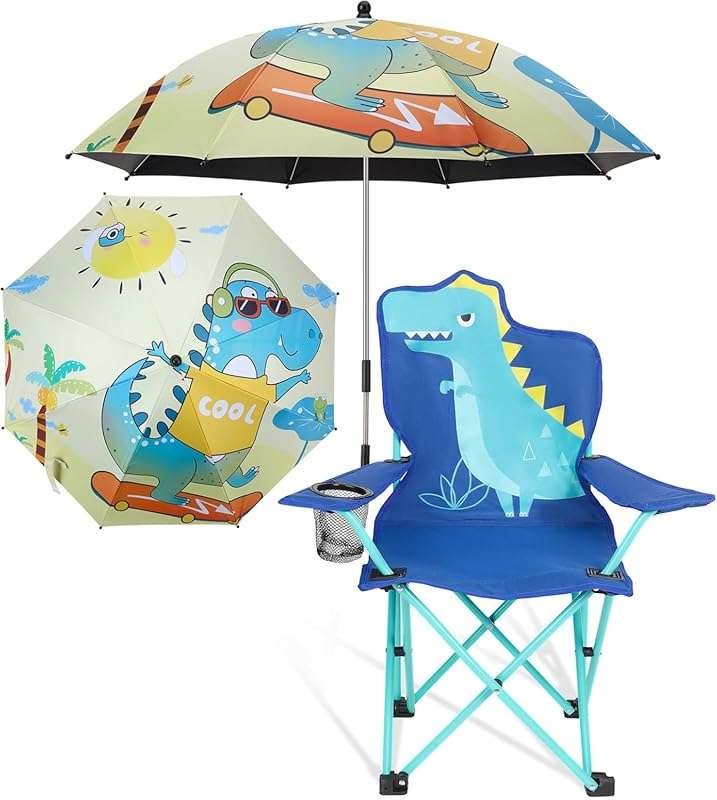 KABOER Kids Outdoor Folding Camping Chair with Cup Holder and Carrying