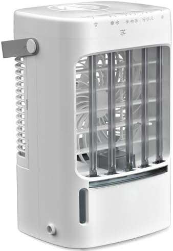 Portable AC Unit with Dual Water Tanks and LED Light for Room or Campi