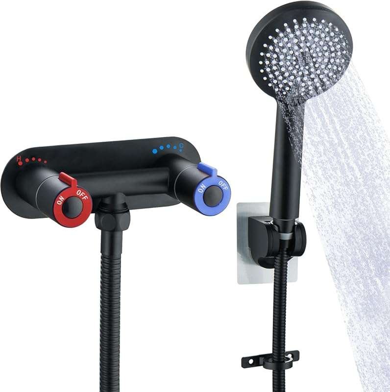 Matte Black RV Shower Faucet Kit, 4