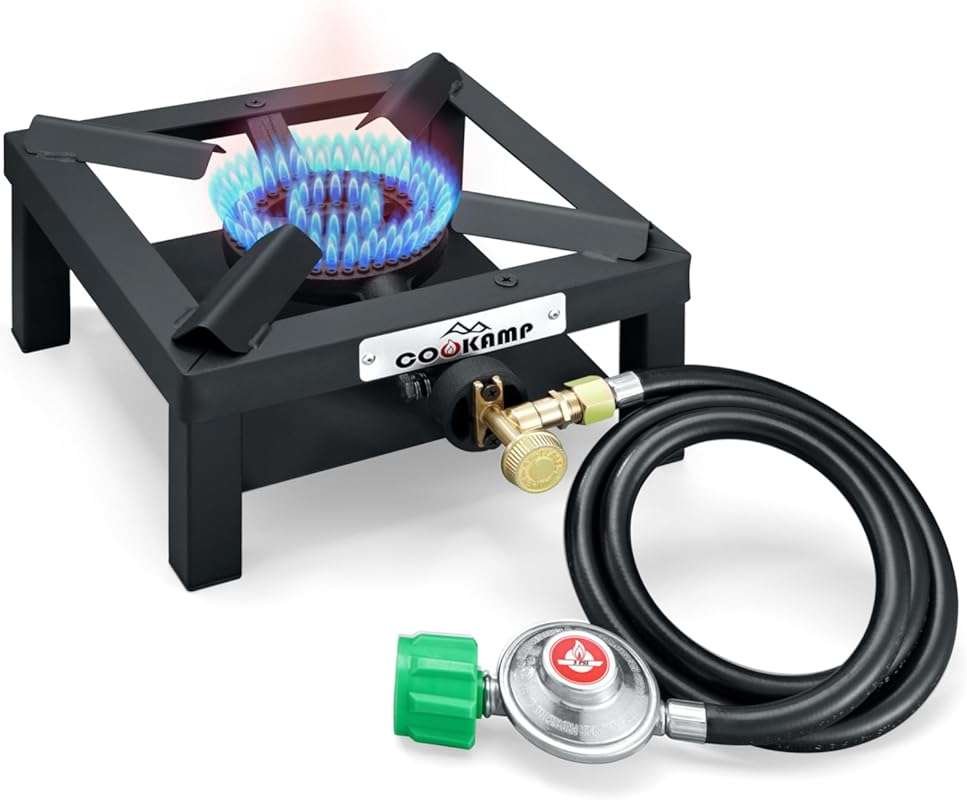 Angle Iron Propane Camp Stove with CSA Regulator & 4ft Hose (SA1200v2)