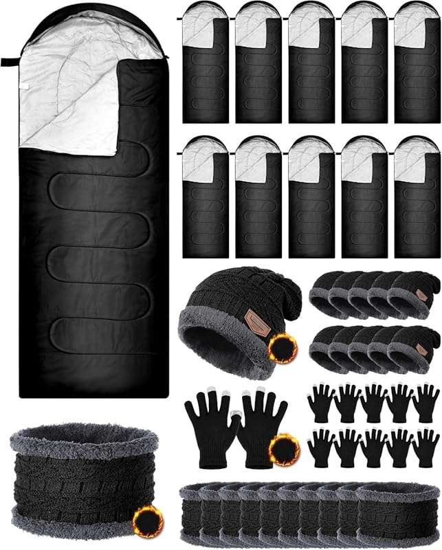 40 Pcs Bulk Sleeping Bags Adult for Homeless, Sleeping Bags Cold Weath