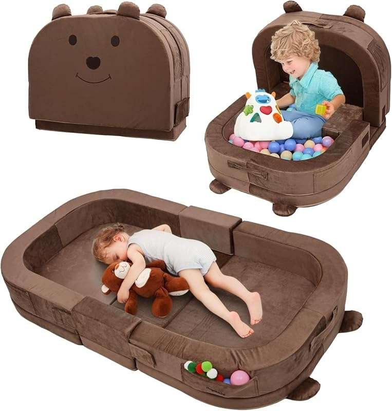 Toddler Travel Bed,Foldable&Portable Baby Cot for Kids with Removable