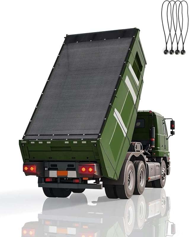 FoundGo 7x18ft Heavy Duty Dump Trailer Mesh Tarp, Grommets, Air-Flow S