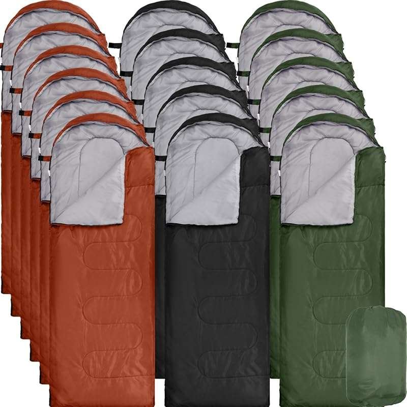 Tudomro 16 Pack Bulk Winter Sleeping Bags for Homeless Adults, Lightwe