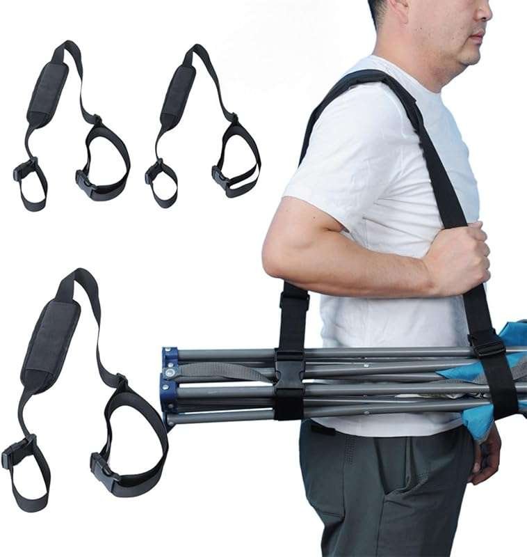 3 Pack Adjustable Chair Carry Strap: Hands-Free Sling with Padded Supp