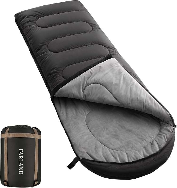 FARLAND Adult Sleeping Bag: Cold Weather, Plush Fleece Lined