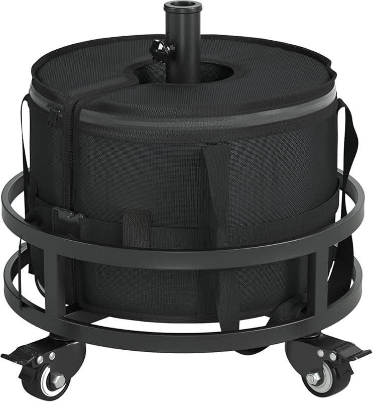 Wheeled Umbrella Base Sandbag, 1680D Waterproof Oxford, 58 lbs Capacit