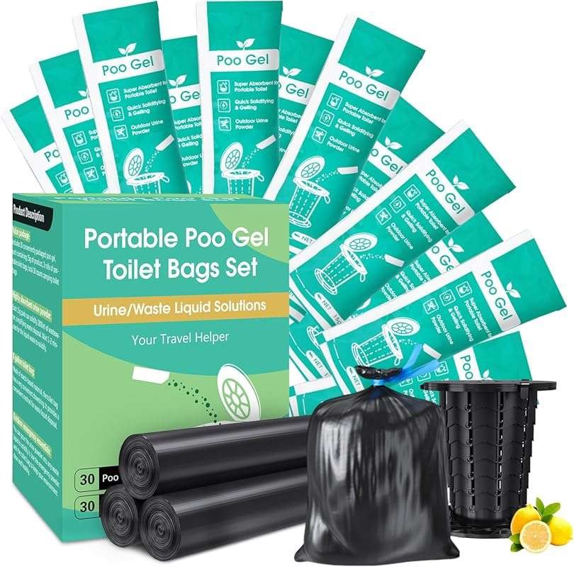 30pc Portable Toilet Poo Gel Set for Travel