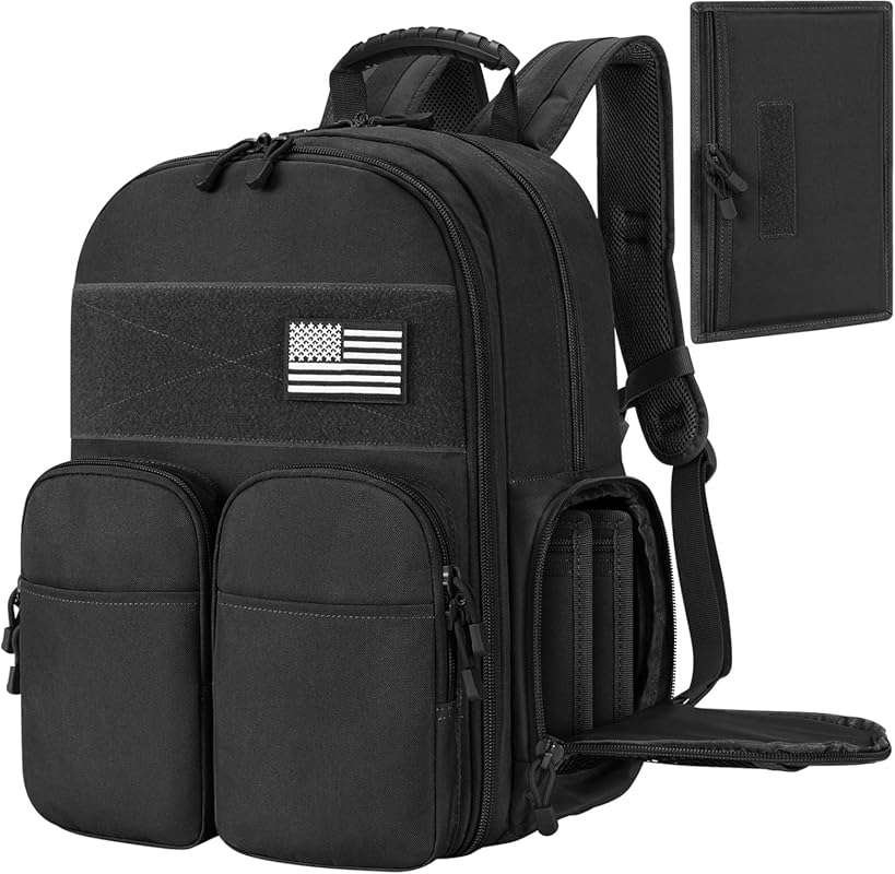 CVLIFE Tactical Range Backpack for Men with Pistol Cases and Removable