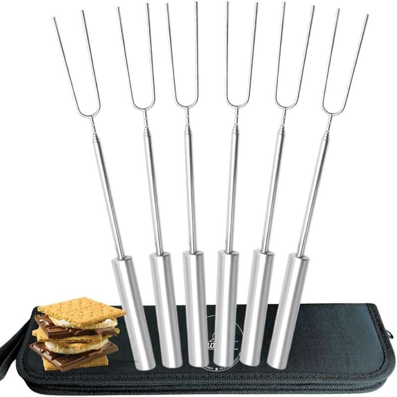 Smores Sticks For Fire Pit  -Marshmallow Roasting Sticks For Campfire,