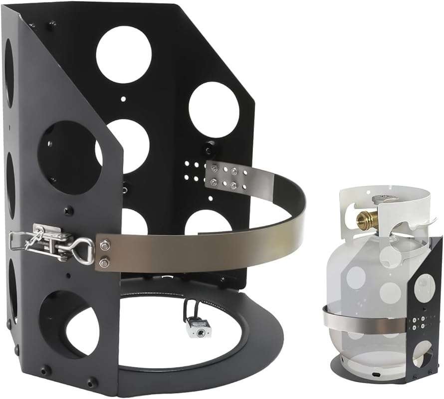 Heavy-Duty 20lb Marine Grade Stainless Steel Propane Tank Holder for R