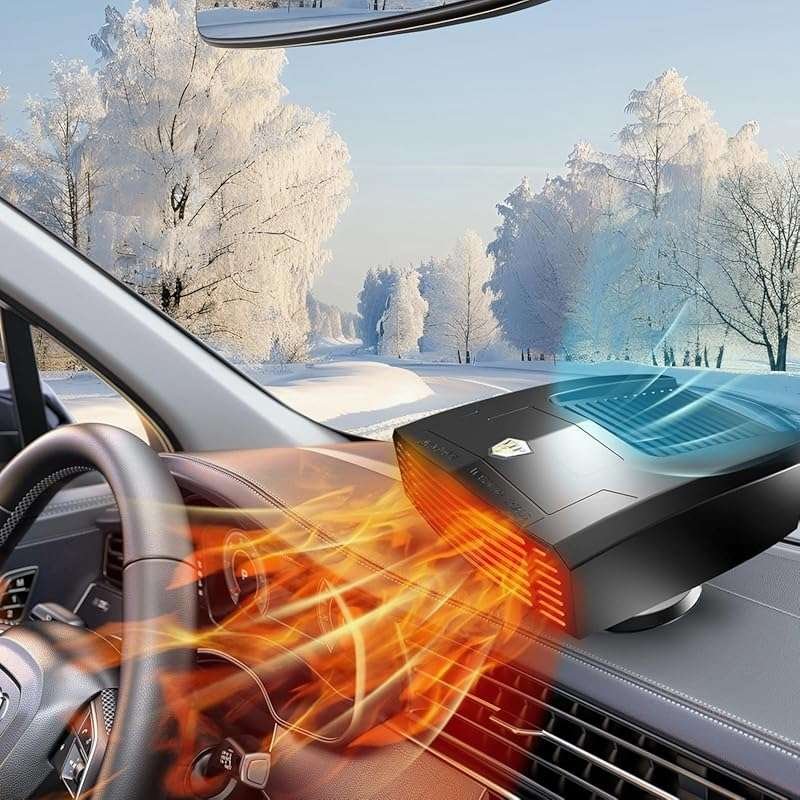 Portable 12V Car Heater N705, 2-in-1 Fast Heat/Cool Fan for Windshield