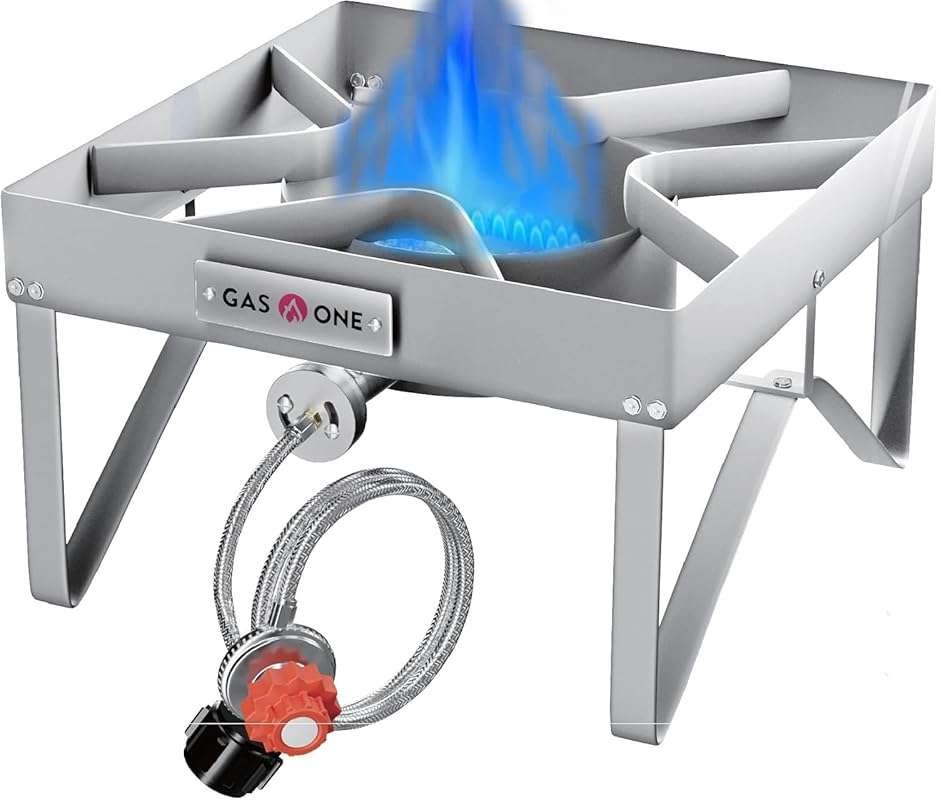 GasOne Stainless Steel Outdoor Propane Burner: High Pressure Camp Stov