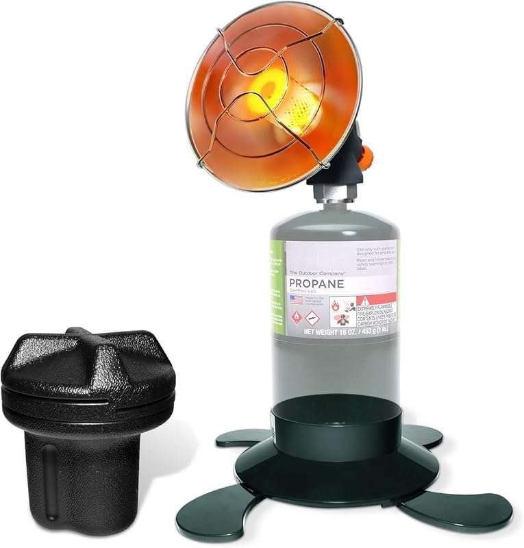 Portable Propane Outdoor Camping Heater: 8500 BTU with Piezo Ignition 