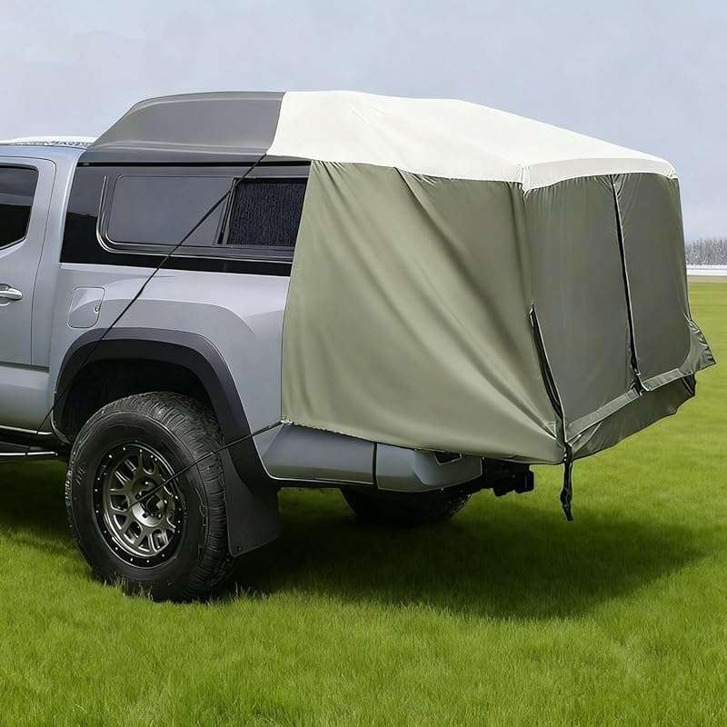 JOYTUTUS 600D Waterproof Full-Size Truck Bed Tent for Trucks with Caps