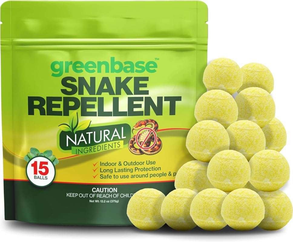 Natural Snake Repellent Balls 15-Pack for Indoor & Outdoor Use - Pet &