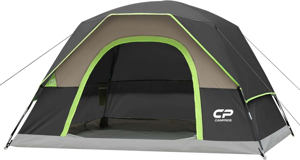 4 Person Camping Tent: Waterproof, Windproof Dome with Large Mesh Wind