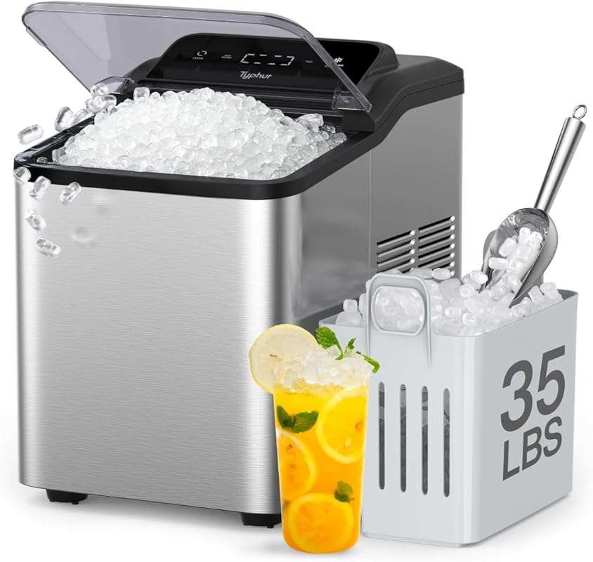 Typhur Fast Nugget Ice Maker: 35lbs/24H Self-Cleaning Countertop Crush
