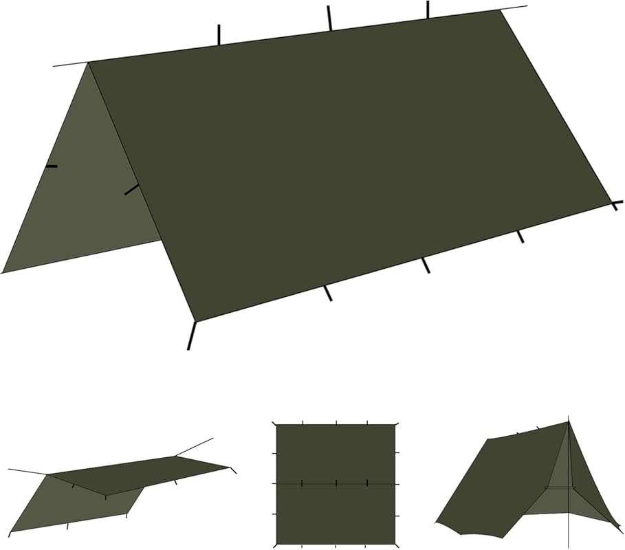 onewind 10x10 ft Waterproof Silnylon Camping Tarp: Lightweight Surviva
