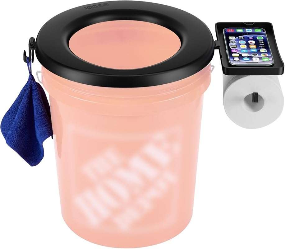 Portable Bucket Toilet Seat Snap-on Design for 5 Gallon Buckets - Idea