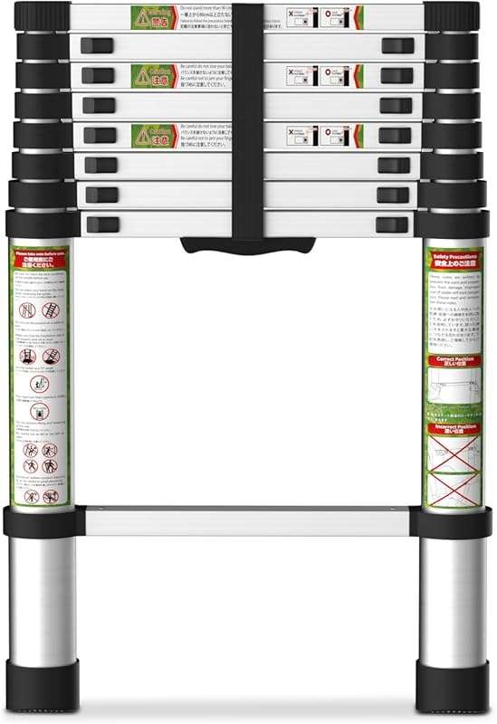 Telescoping Ladder for RV & Attic, 8.5FT Aluminum Extension Ladder wit