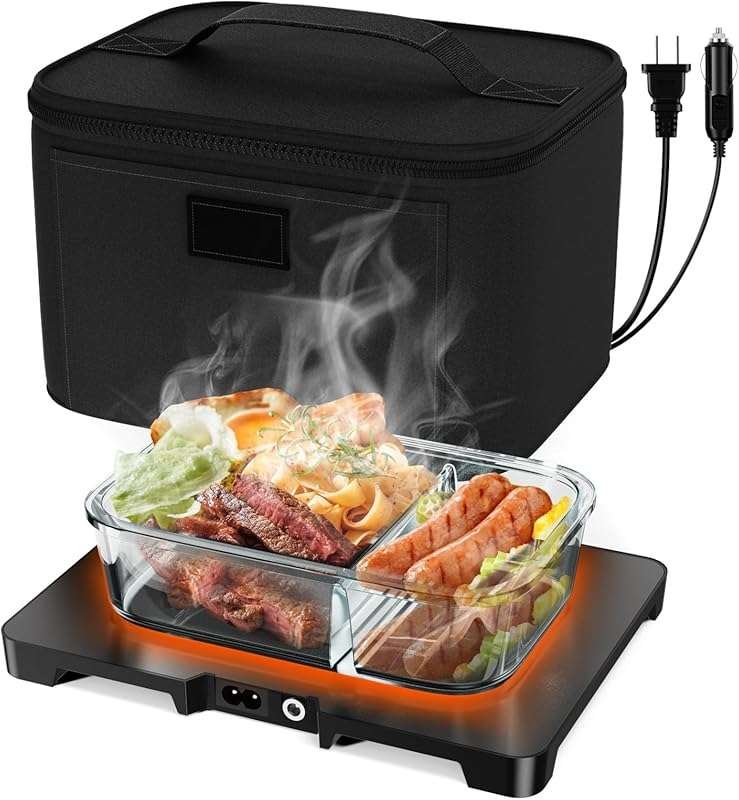 3-in-1 Electric Lunch Box Food Heater, Portable Oven Car Food Warmer, 