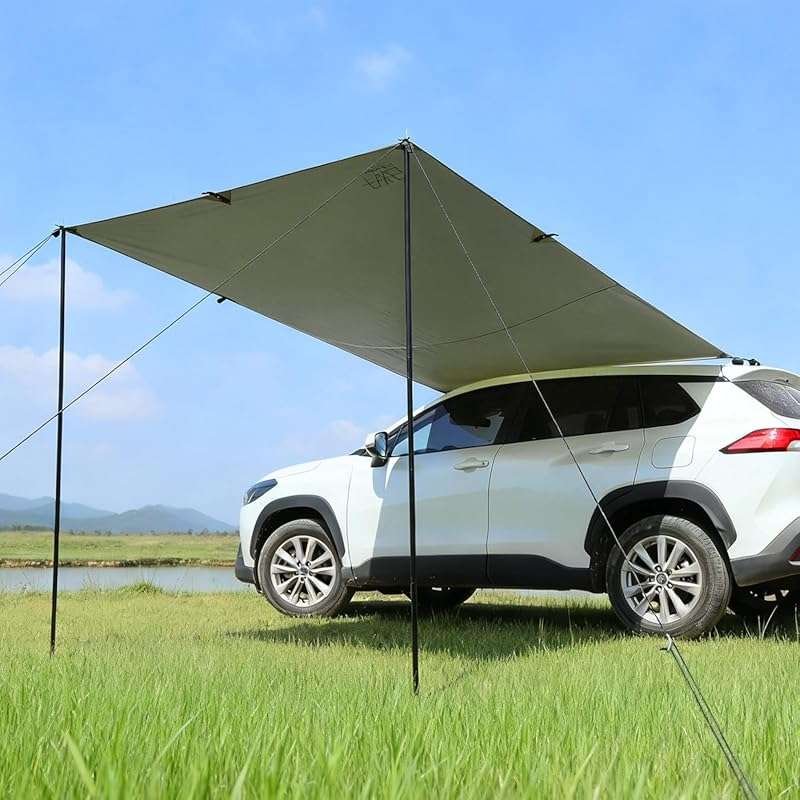 Portable Car Awning for SUV Van Truck – Waterproof UV50+, No Roof Rack