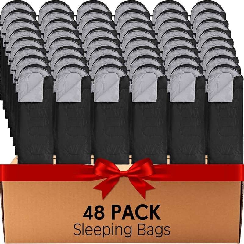 Macarrie 48 Pcs Winter Sleeping Bags Bulk for Adults Homeless 4 Season