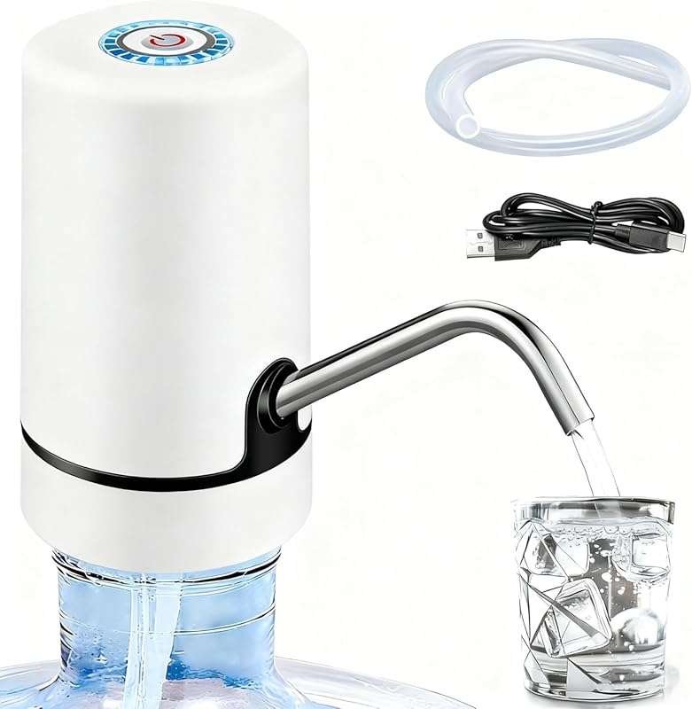 Portable Water Dispenser Pump: USB Rechargeable Electric Pump for 2-6 