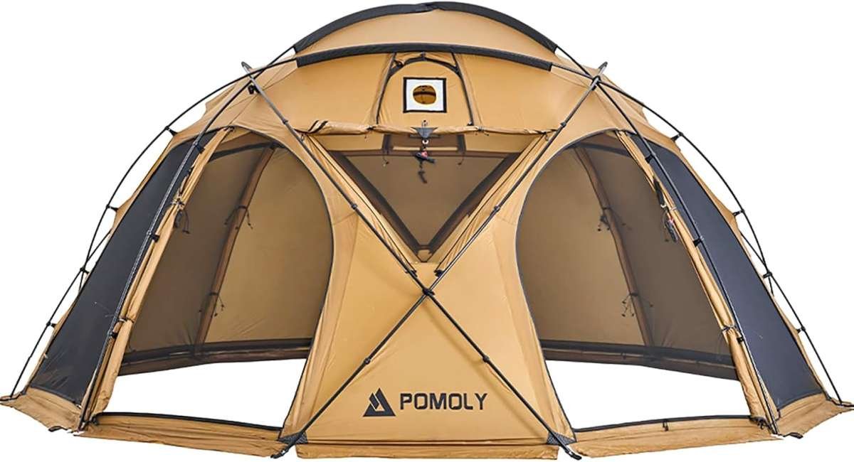 POMOLY Sphere X8 Lite Hot Tent: Freestanding Dome Camping Tent for 6-8